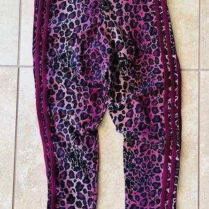 Adidas Burgundy and Black Leopard print Leggings